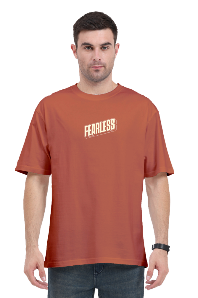 Unisex FEARLESS Print Oversized T-Shirt