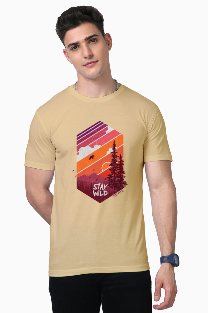 Unisex Stay Wild Print Supima Cotton T-Shirt