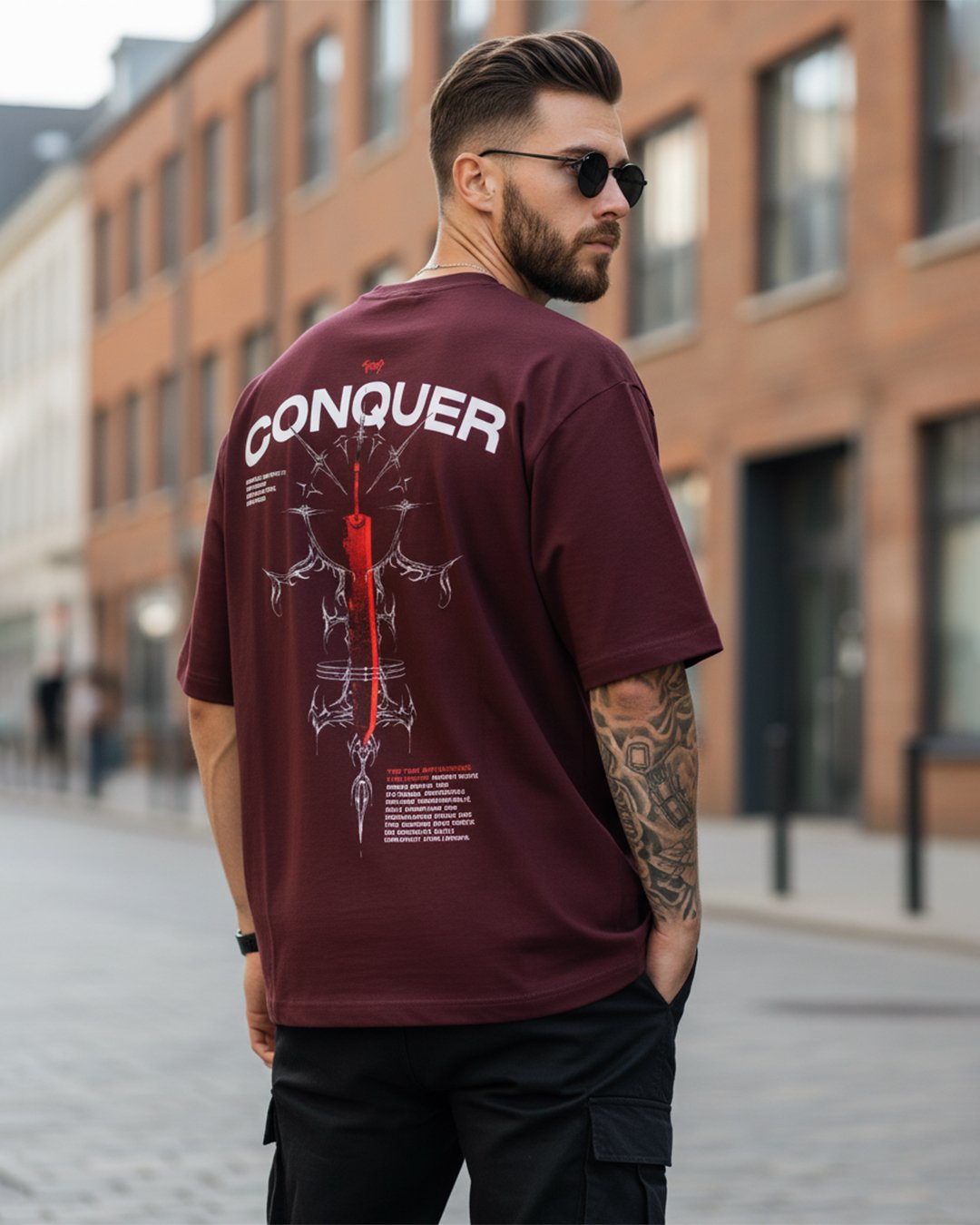 Unisex "CONQUER GRAPHIC" Oversized Classic T-Shirt