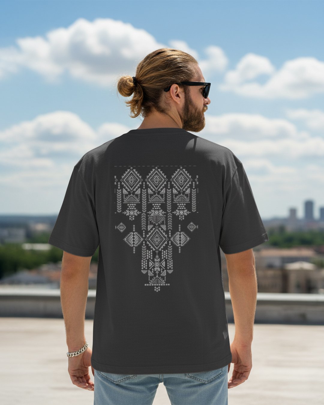 Unisex "WHITE MANDALA ART" Oversized Standard T-Shirt