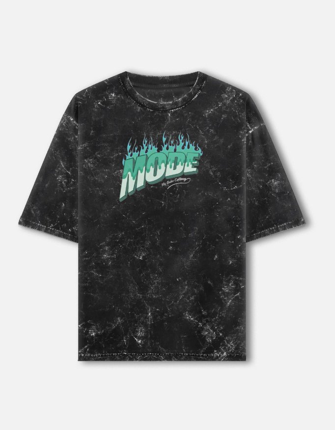 "MODE" Unisex Acid Washed Oversized Tee